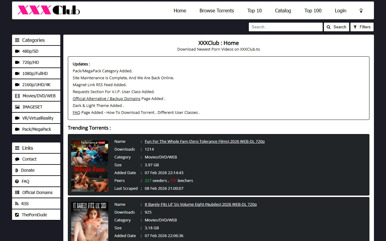 Screenshot of Xxxclub